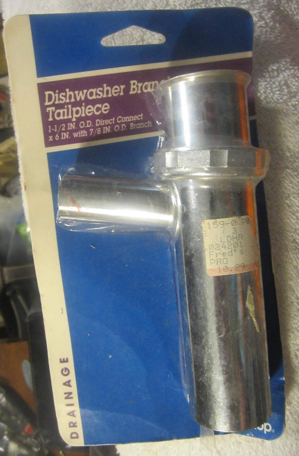 1 1/2" X 6" with 7/8" o.d branch,Dishwasher Branch Tailpiece Plumbshop ps363 NEW