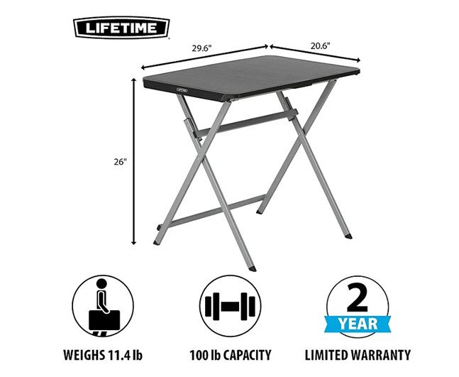 Lifetime 30" Light Commercial Personal Table, Black FREE shipping