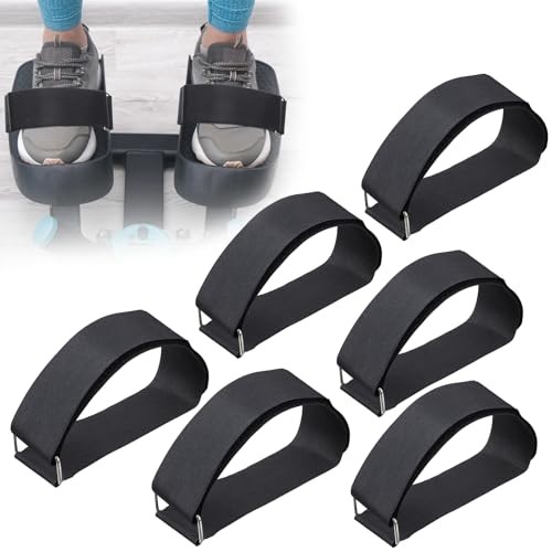 6 Pack Ellipse Leg Exerciser Machine Pedal Straps, Adjustable Pedal Straps for