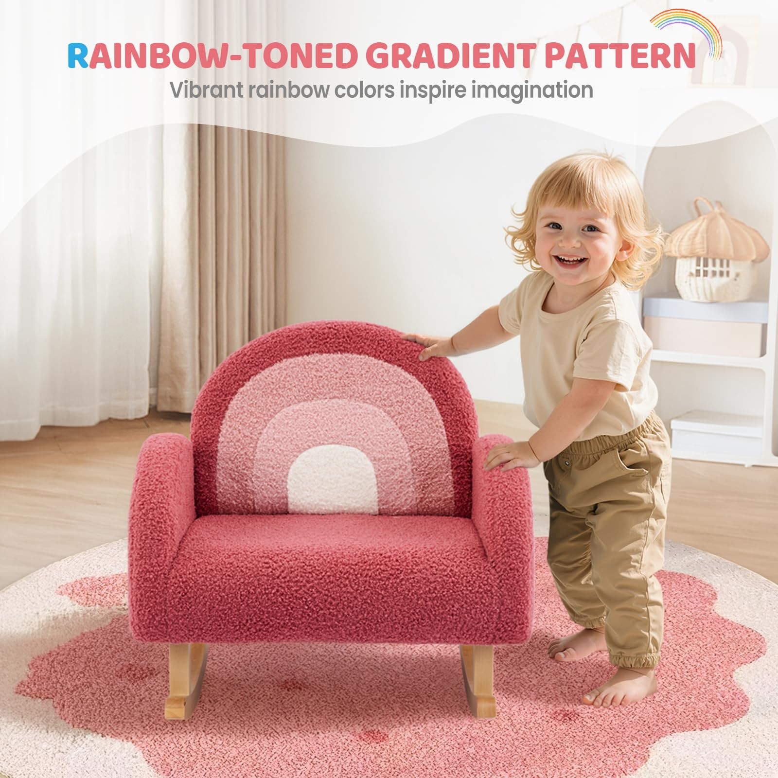 Kids Sofa Toddler Rocking Chair Children Armchair Birthday Gift for Boys Girls