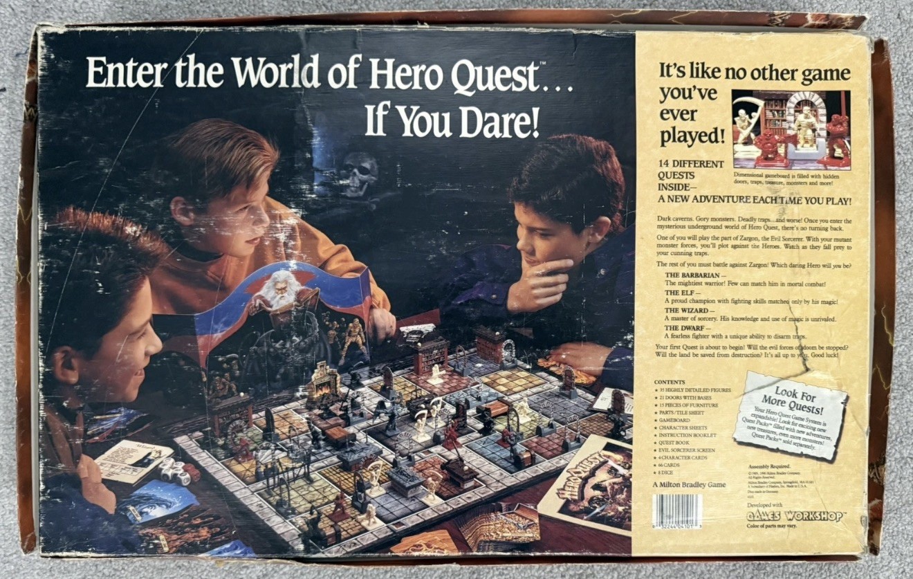 Vintage 1989 Hero Quest Board Game By MB/Games Workshop Collectable complete