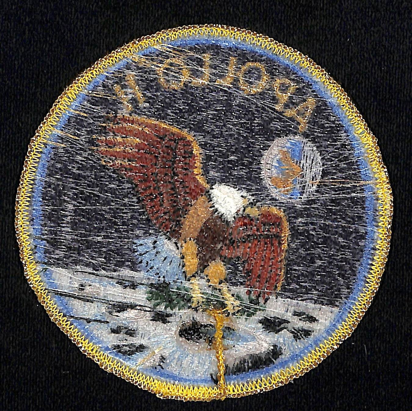 Apollo II Embroidered Patch w/Glitter Thread Text & Border 4" VGC