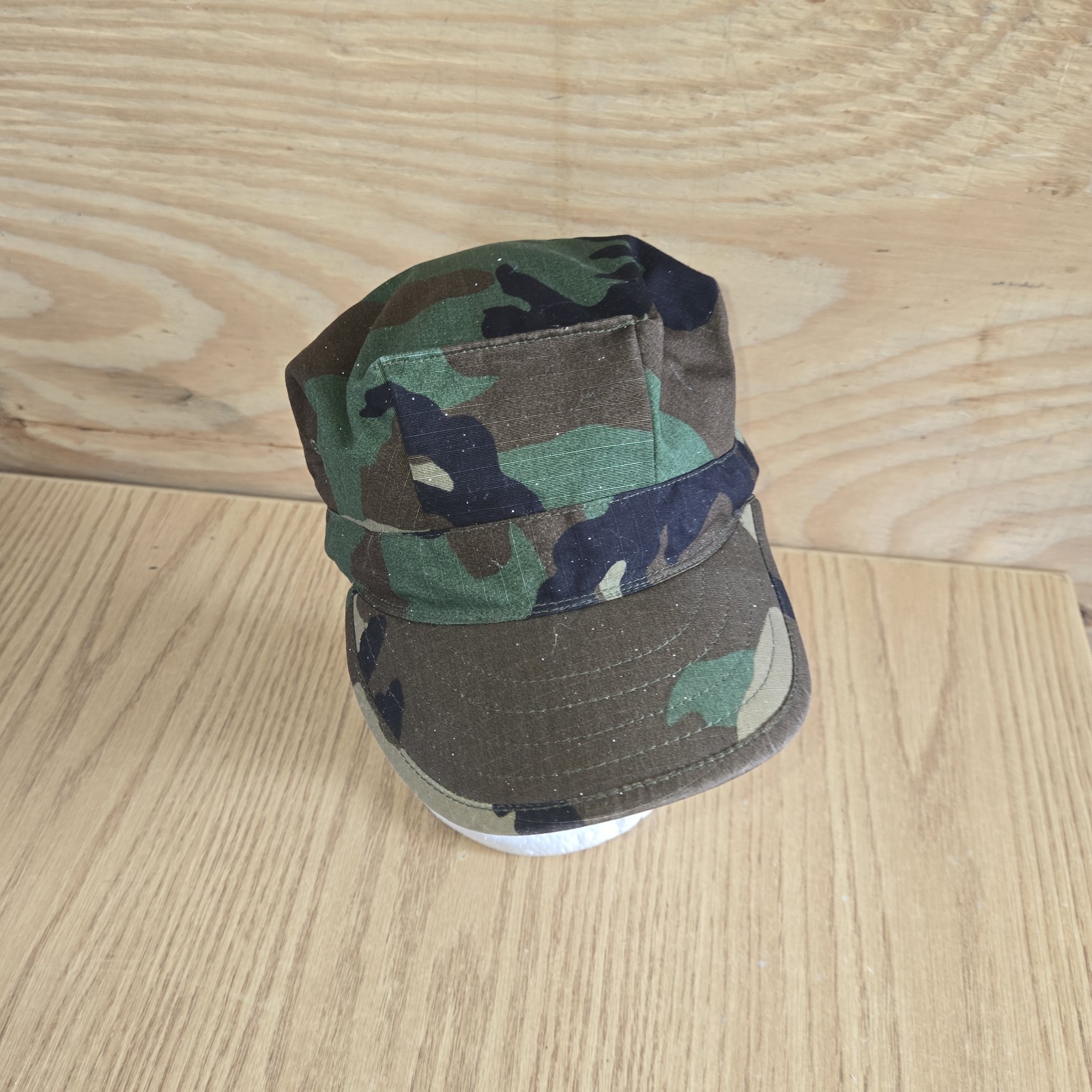 Military Hat Mens Med Hot Weather Cap Camo Woodland Headwear Army See Pics