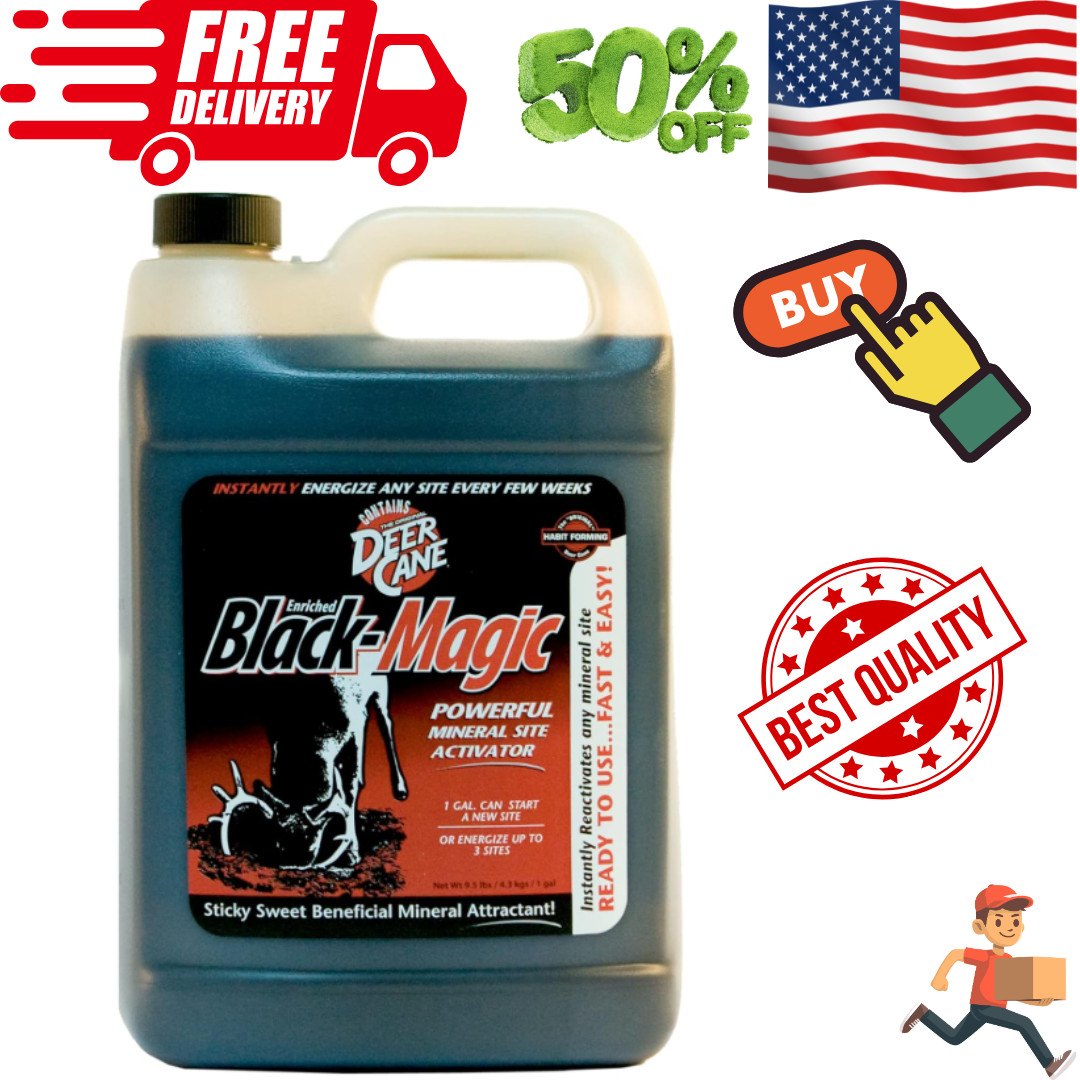 Deer Cane Black Magic Liquid Mineral Deer Attractant - Fast & Easy to Use All Ye