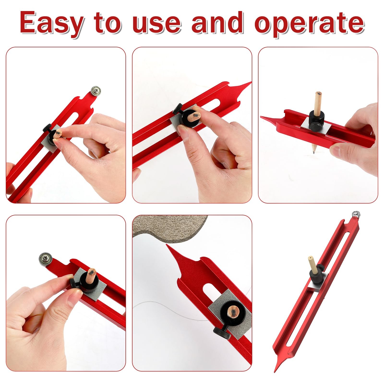 Precise Contour Scribe Tool Woodworking Profile Scribing Tool Ruler with Adjusta