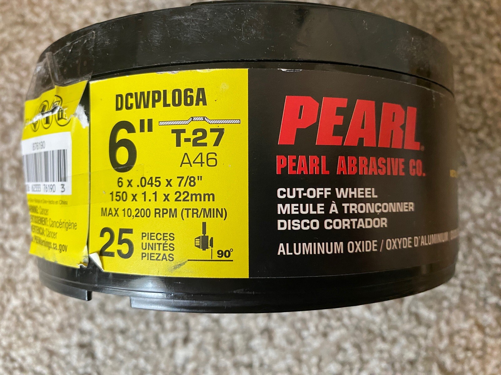Pearl Abrasive DCWPL06A Slimcut Plus 6 x .045 x 7/8" T-27 A46, 25 Pack NEW