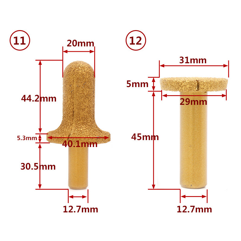 Brazed Diamond Stone Marble Grinding Edge Router Bit 23 Models - Choose Type