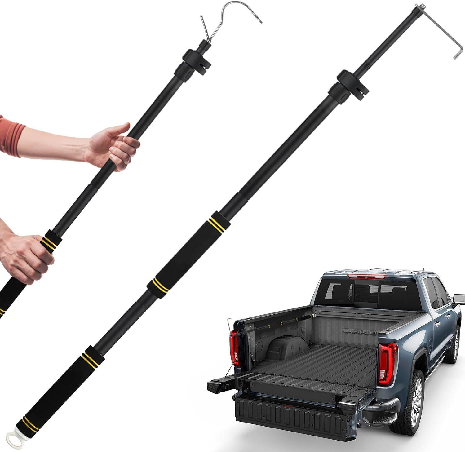 Truck Bed Grabber Tool Heavy Duty, Grabber Truck Cargo Retriever Long Handle Thi