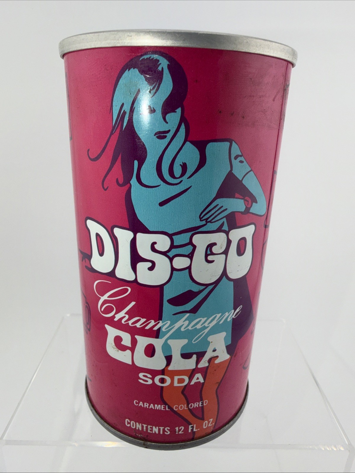 DIS-GO Champagne COLA Straight Steel Pull Tab Soda Pop Can