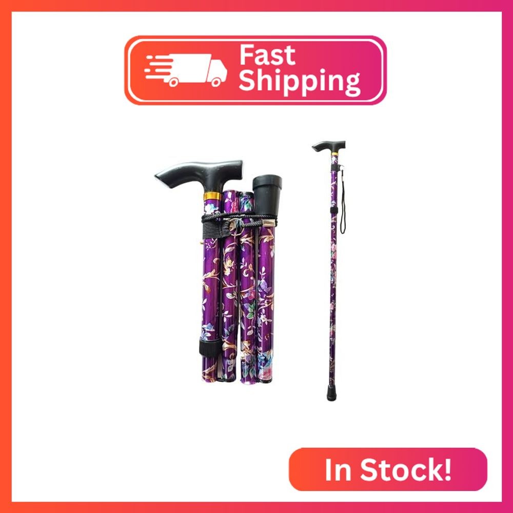 Collapsible Walking Cane for Women & Senior Men, Folding Lightweight Sticks for