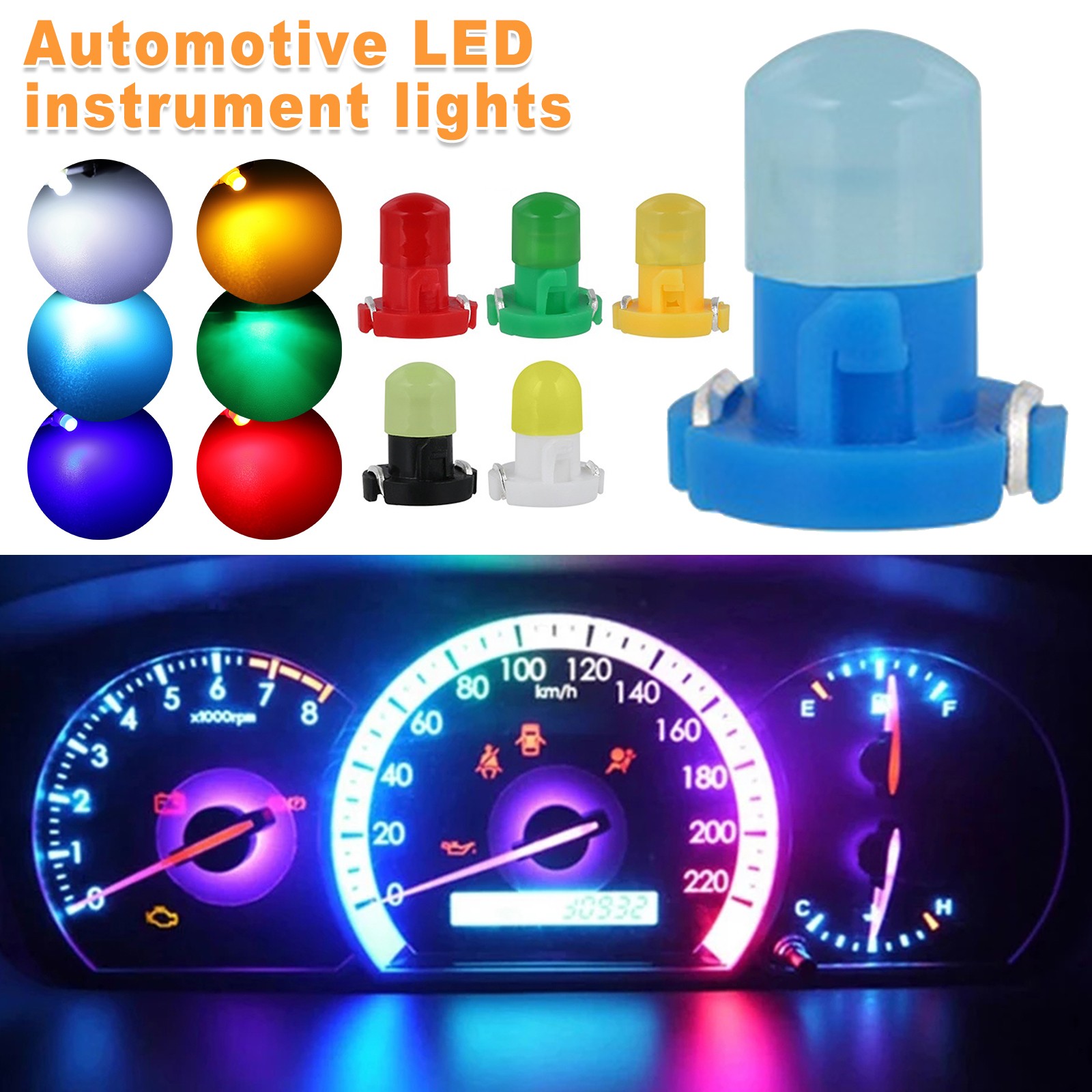 10/20pcs T3 Neo Wedge LED Instrument Cluster Car Dash Panel Climate Light Bulbs
