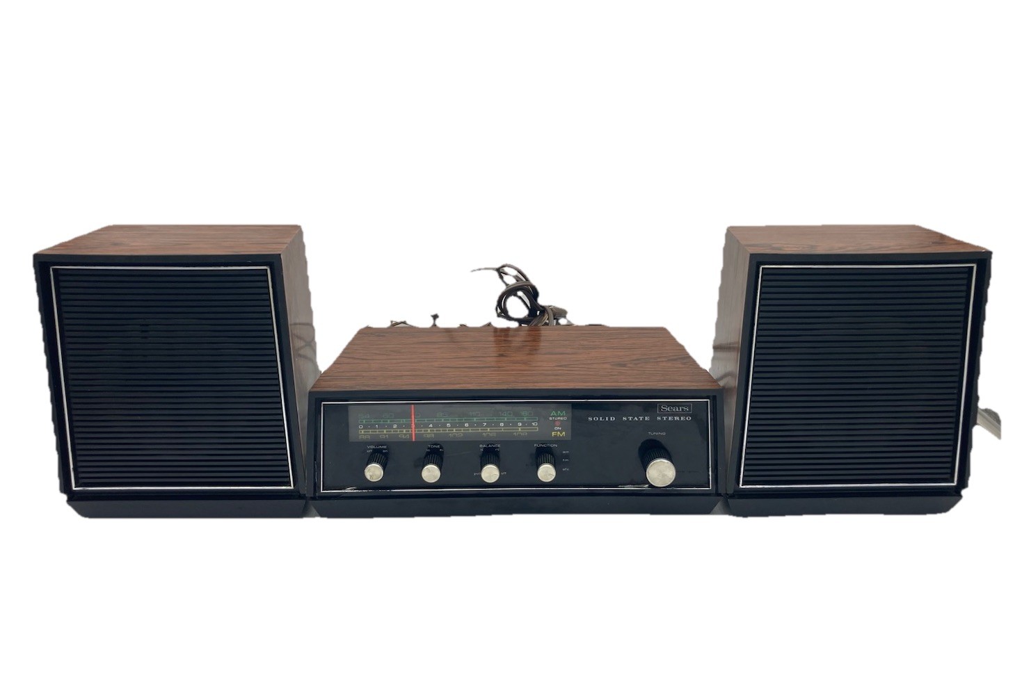 Vintage Silvertone Transistor Radio By Sears Model 2048 Rosewood + Speakers