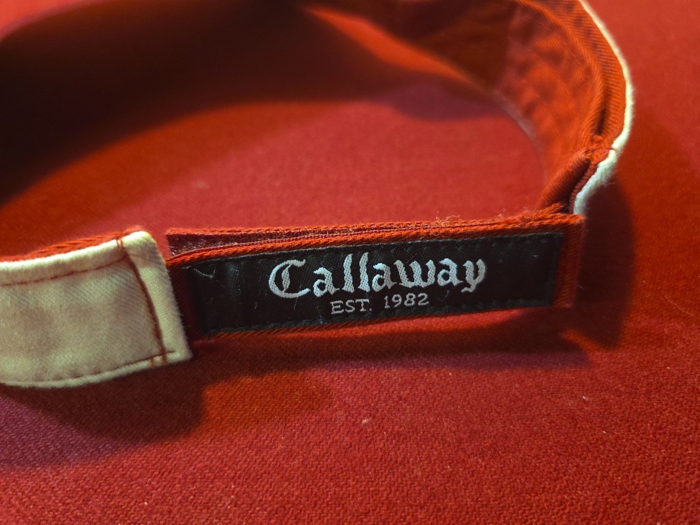 Callaway Golf Hat Cap Strap Back Maroon & Gray Mens Golf Adjustable Visor