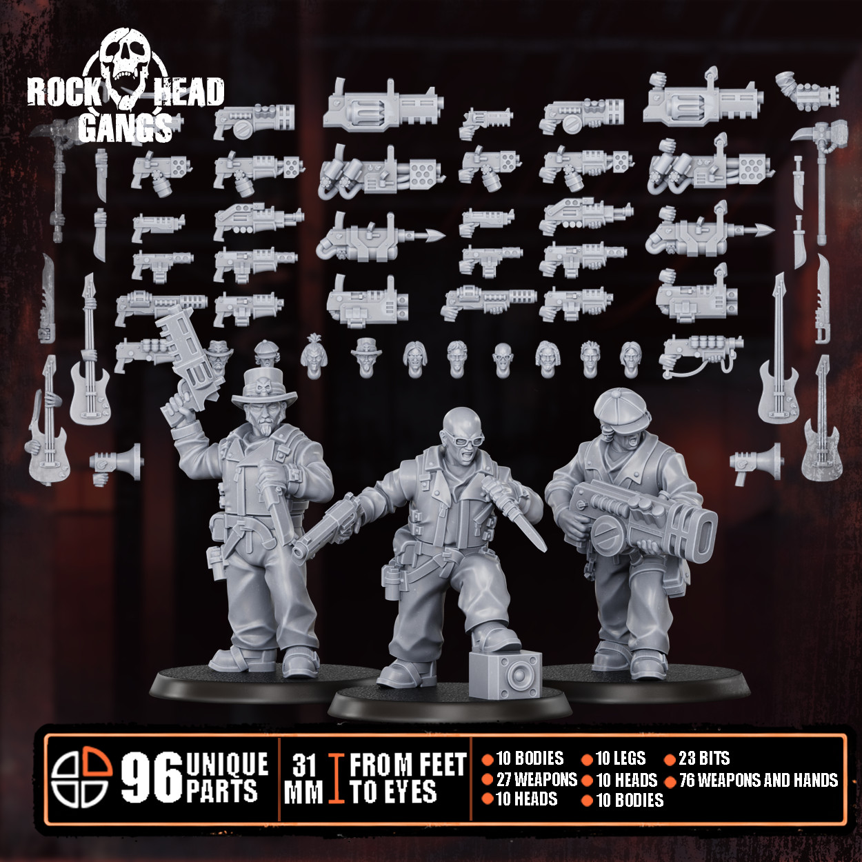 Rock n' Rolla gang build kit 32mm proxy space gang war grimdark