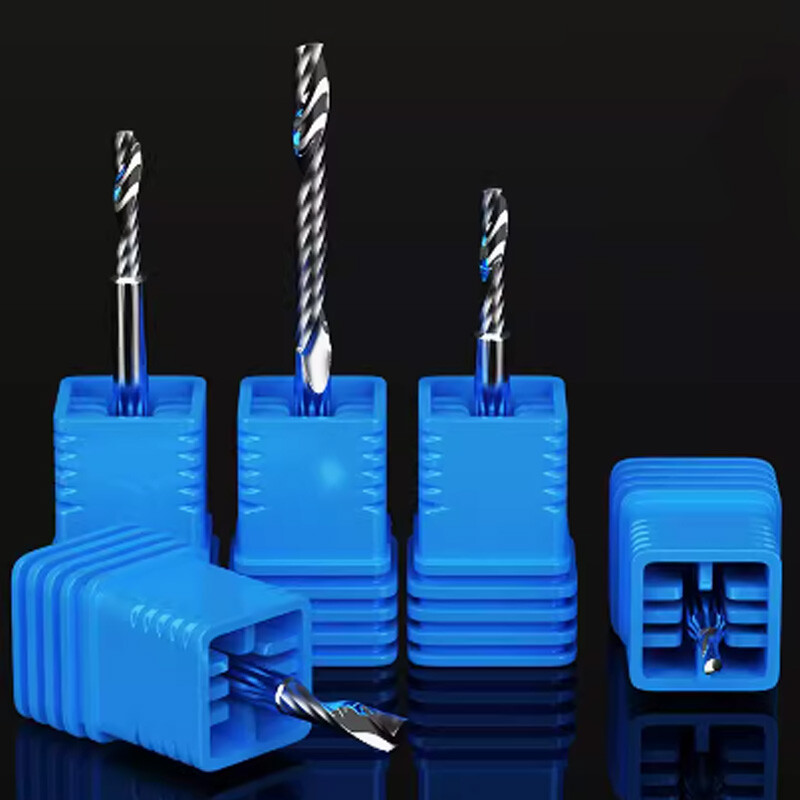 Single Flute End Mill Solid Carbide Spiral Router Bits Milling Cutter Bit CNC