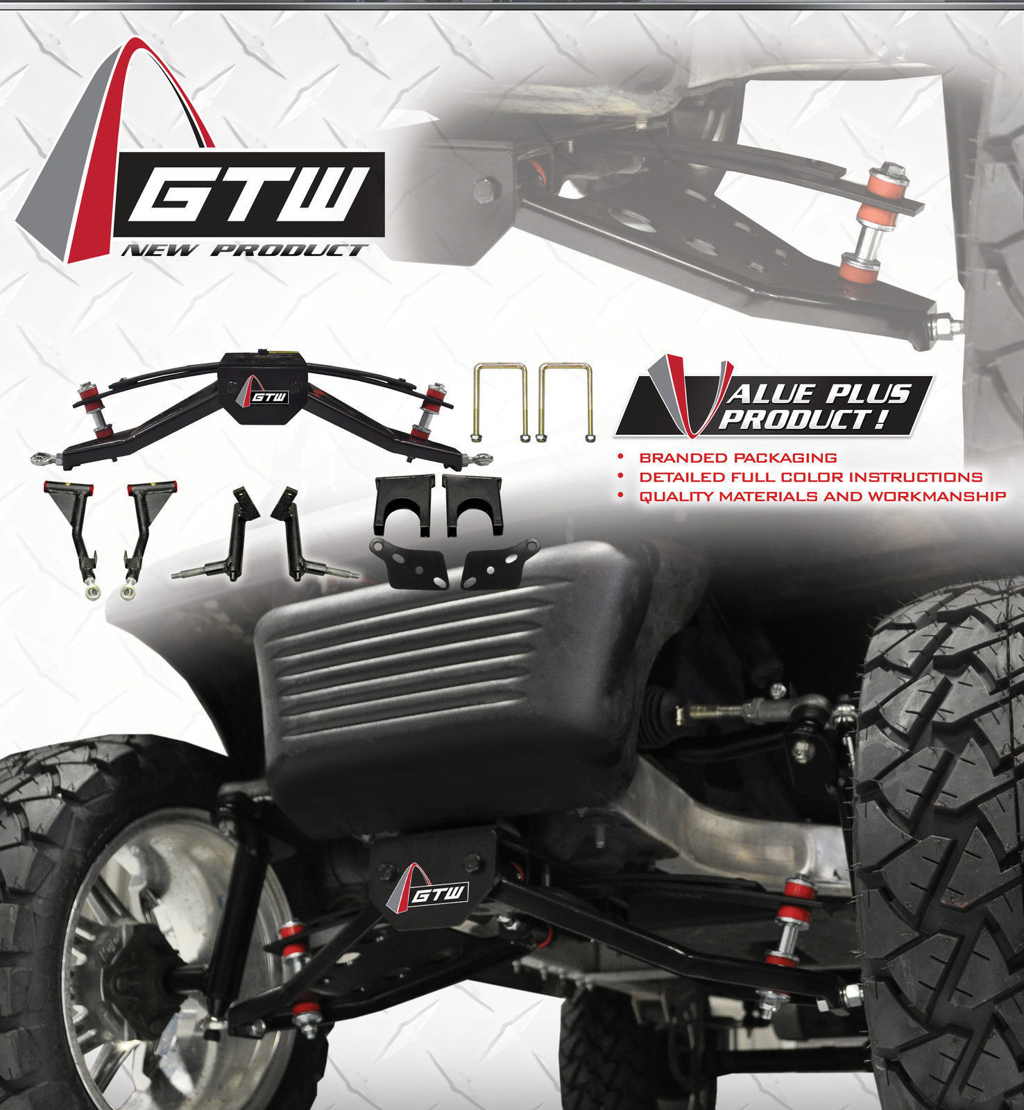GTW 6" Double A-Arm Lift Kit Club Car Precedent Tempo Onward Golf Carts 200 sold