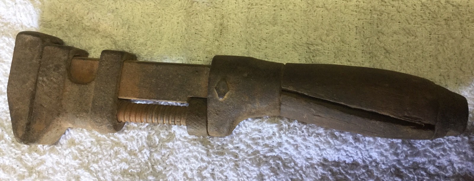 Vintage Monkey Wrench Wood Handle