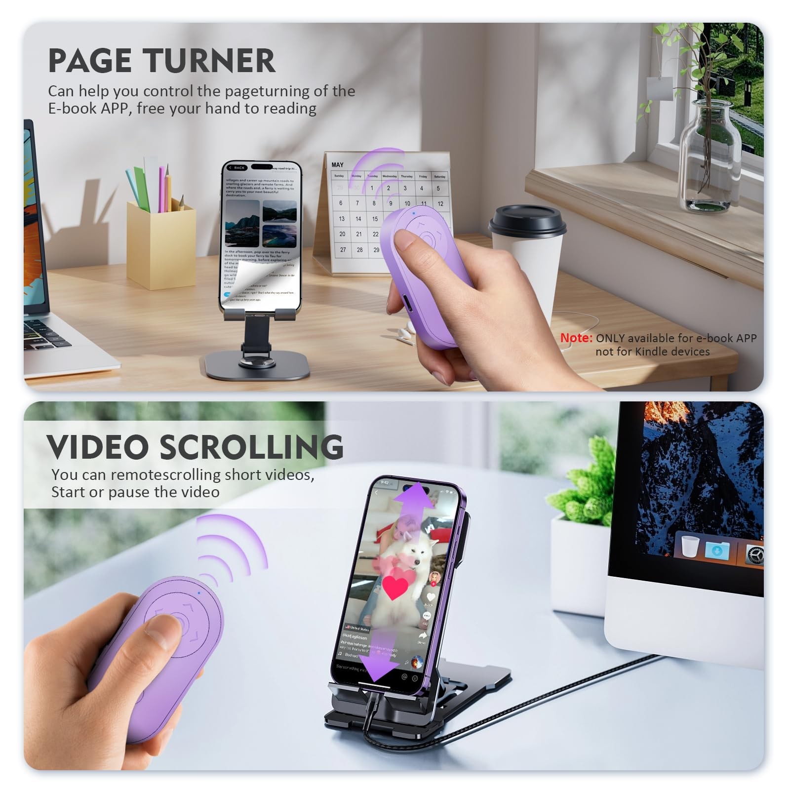 Wireless Remote Control with Zoom in/Out for Android & iPhone,Versatile Shutt...