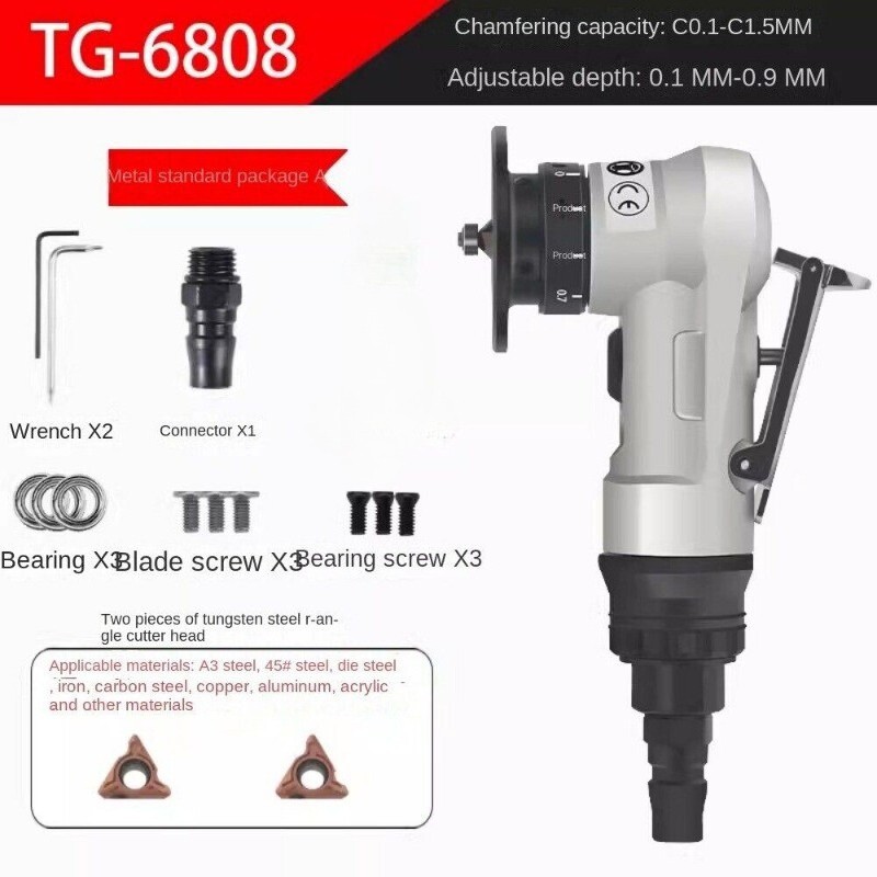 Pneumatic Chamfering Machine, 45 Degree Beveling Metal Trimming Deburring Tool