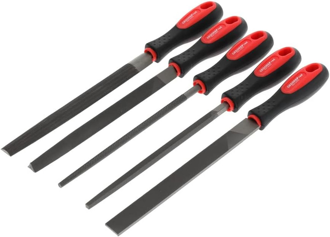 5-Piece File Set: Triangle, Square, Flat, Round & Half-Round Tools