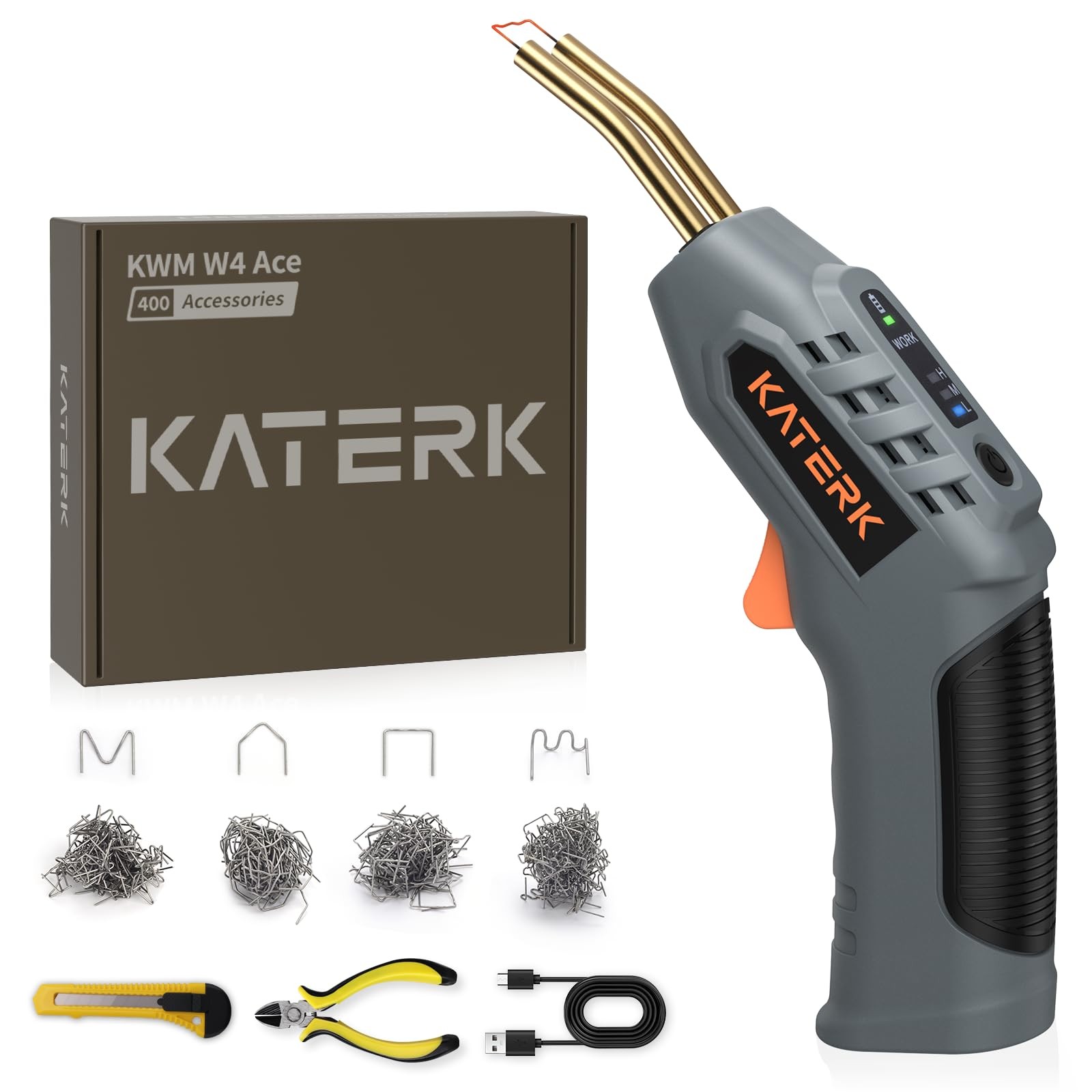Cordless Plastic Welder with 400 Staples, Plastic Repair Welder Kit