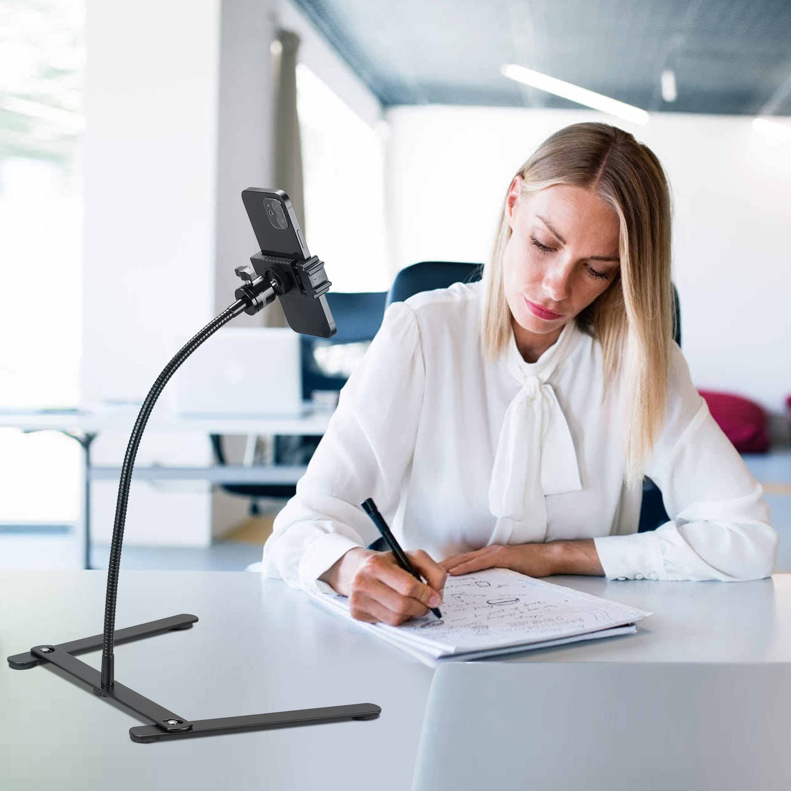 Phone Stand for Recording, Phone Tripod Adjustable and Solid, Overhead Phone ...