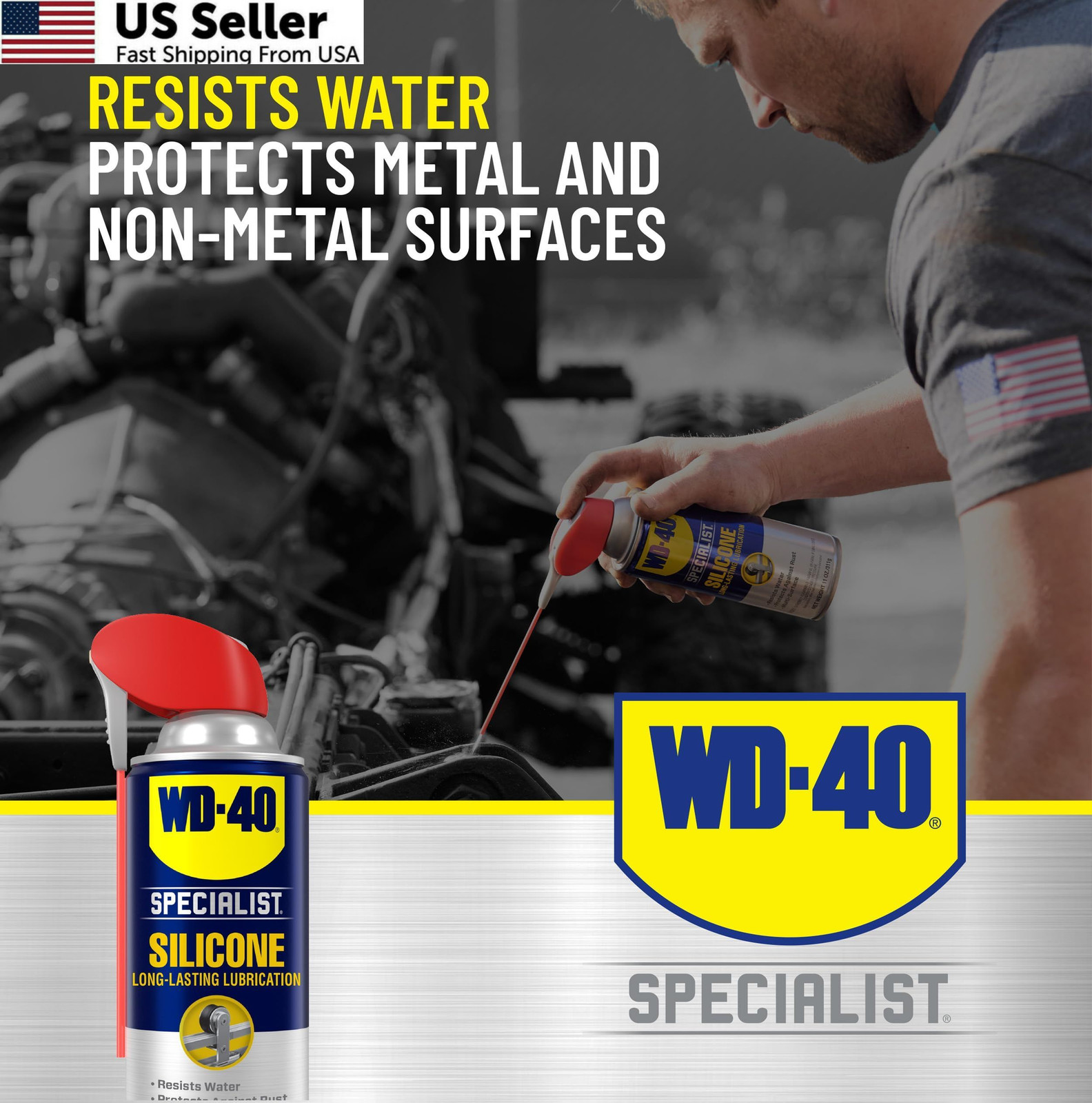 WD-40 Specialist Silicone Lubricant with SMART STRAW SPRAYS 2 1-Pack, Silver