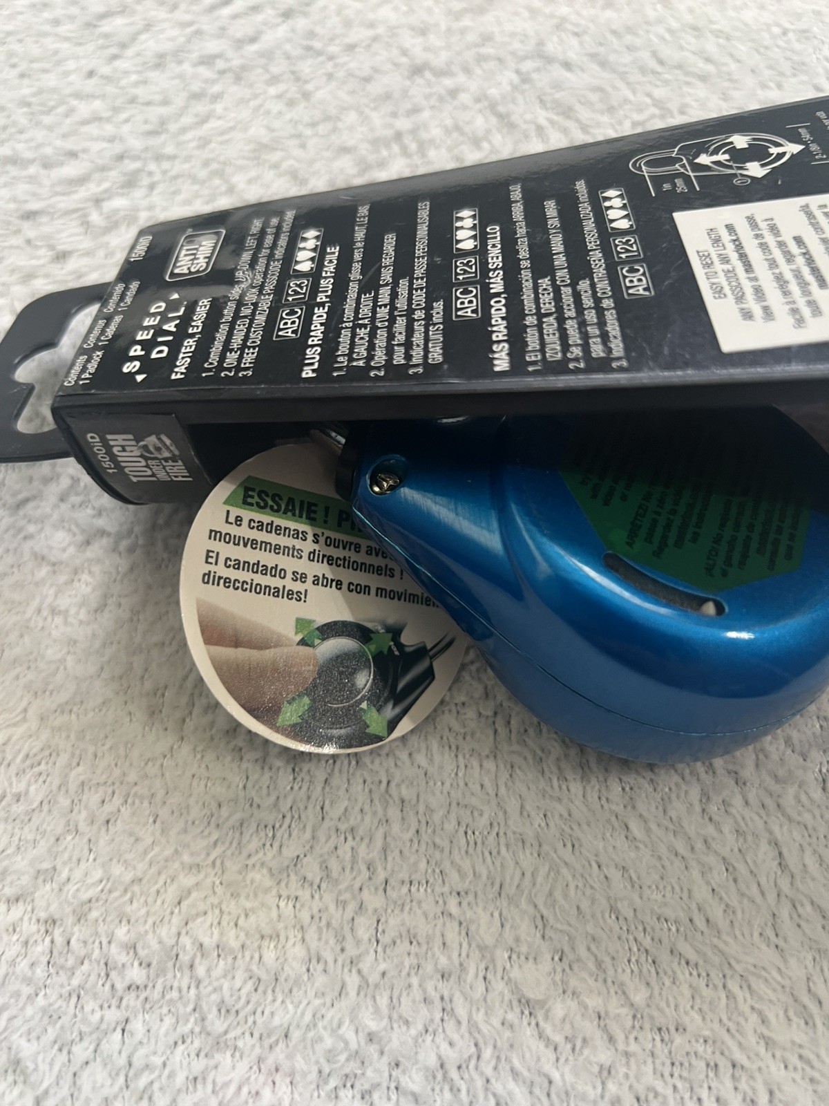 Master Lock 1500ID Speed Dial Combination Lock Blue New