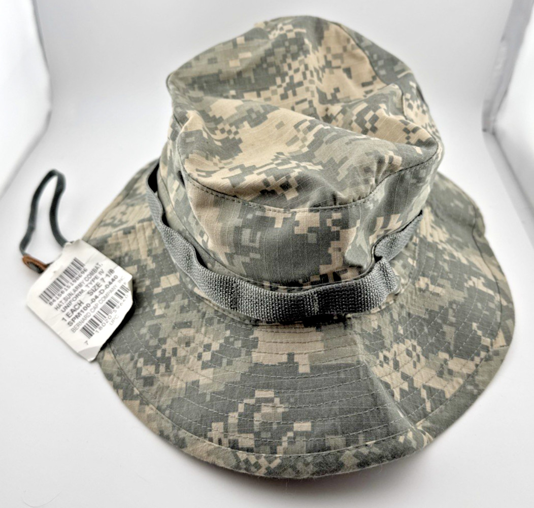 Hat Sun Army Combat Uniform Type IV Size 7 1/8 Camouflage Tactical Boonie NEW