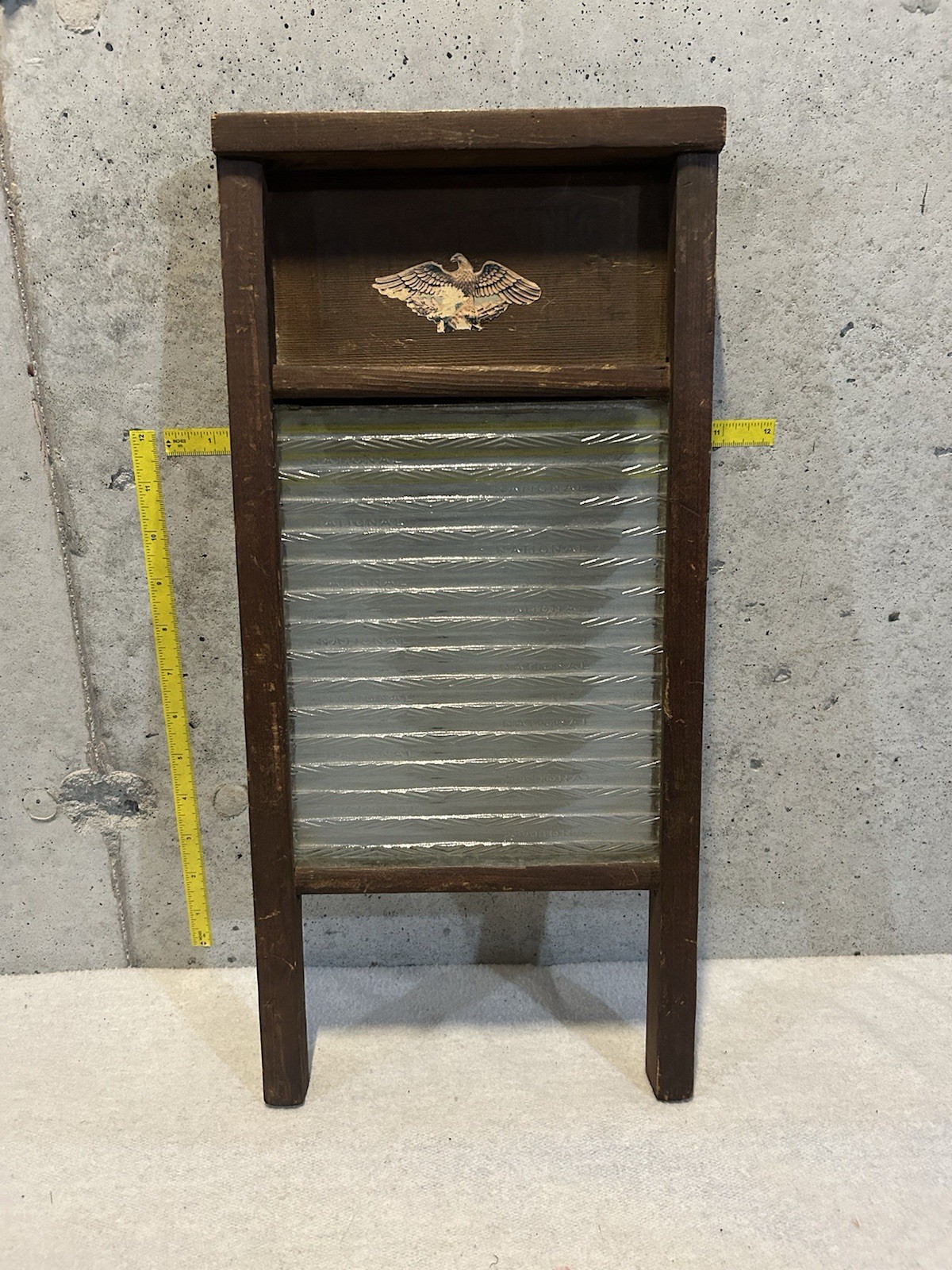Vintage National Washboard Co. No. 864 Domestic Science Wood and Glass USA