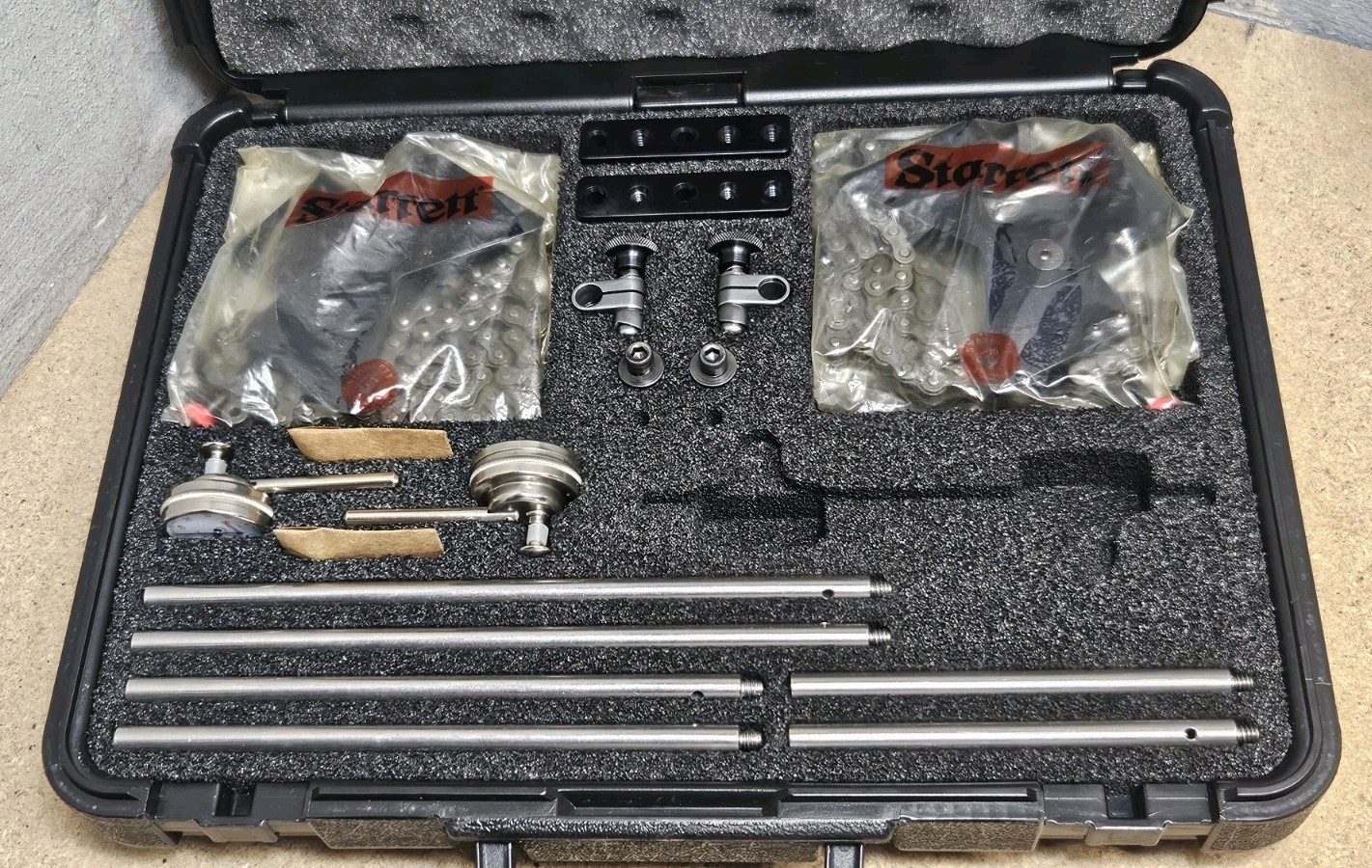 Starrett No. S668CZ shaft alignment set in fitted case - No. 196 - Made in U.S.A