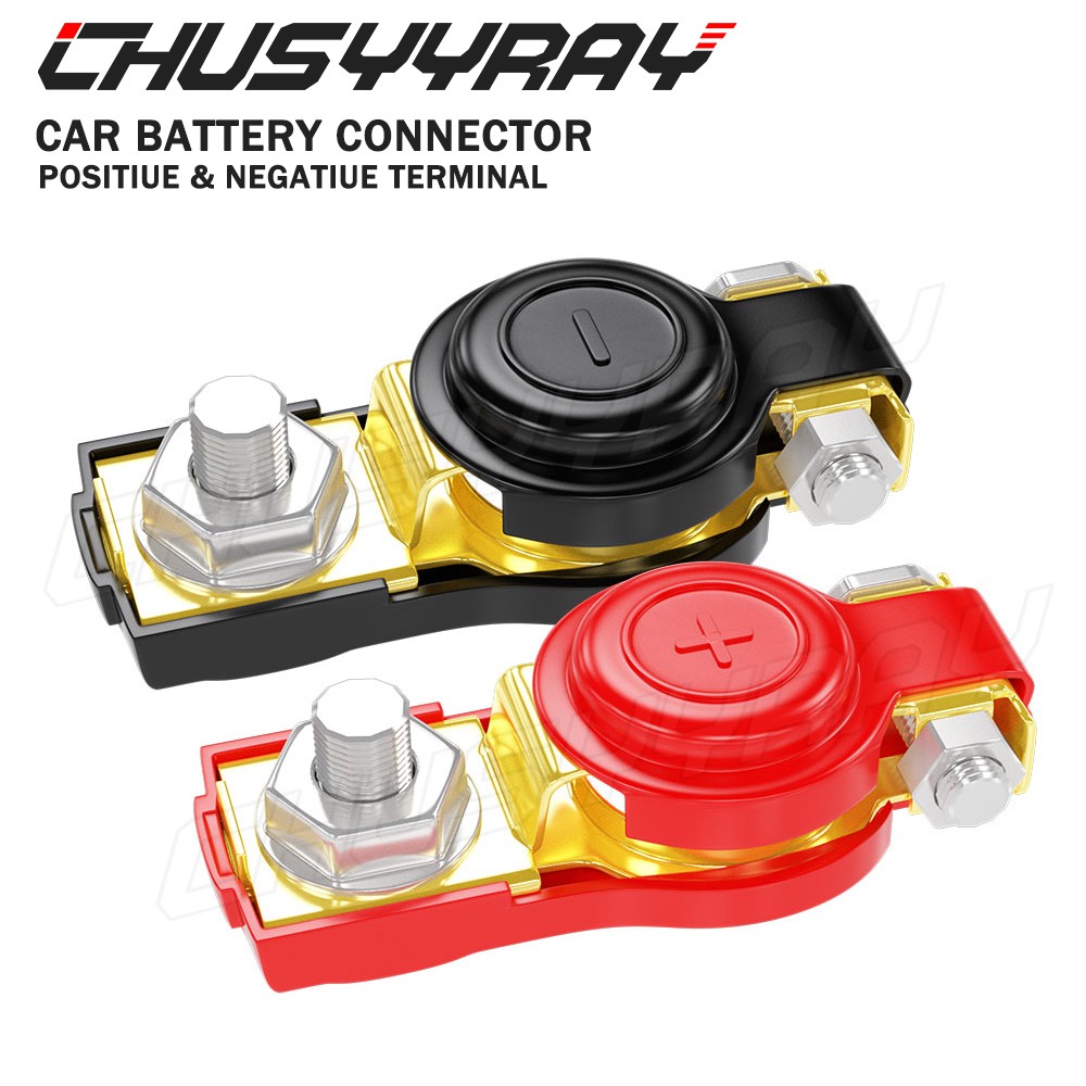 2 Car Battery Terminal Connector Clamp Clip Negative Positive Red&Black Cover US