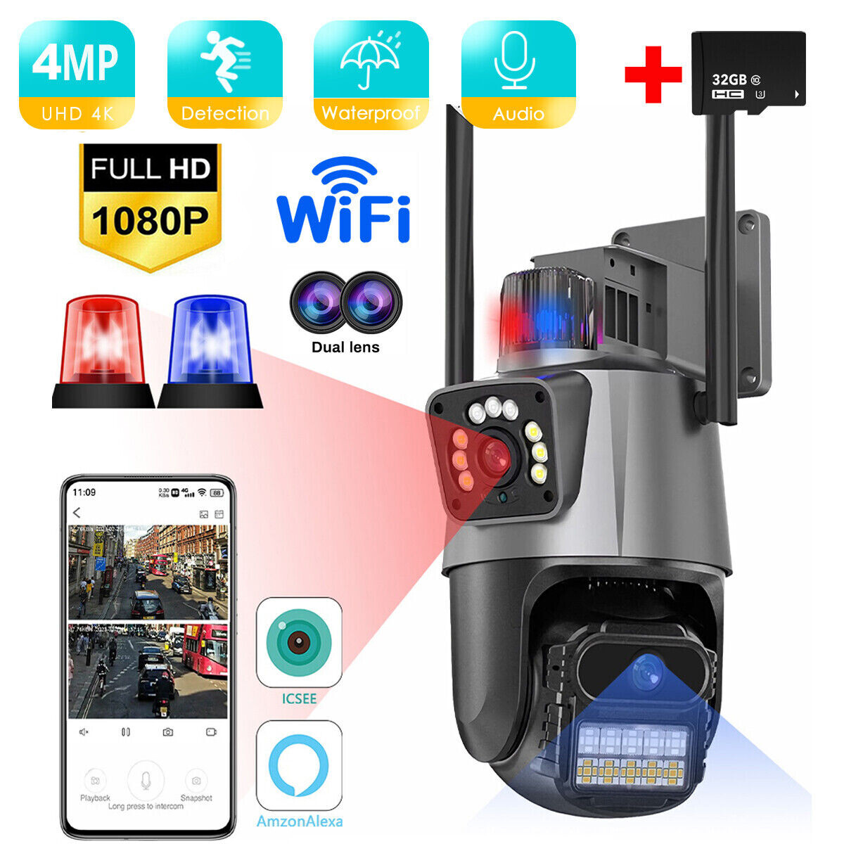 Camara De Seguridad Bateria HD Wifi Inalambricas Para Casa Y Exterior Con Audio