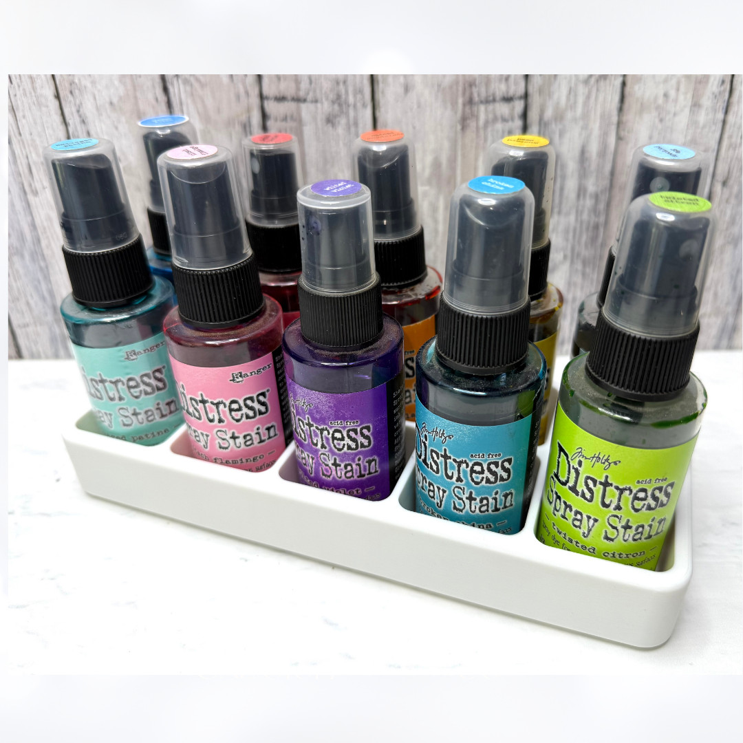 The INK SPRAY TRAY Organizer Craft 3D Printed for Tim Holtz Dylusions 2oz WHITE