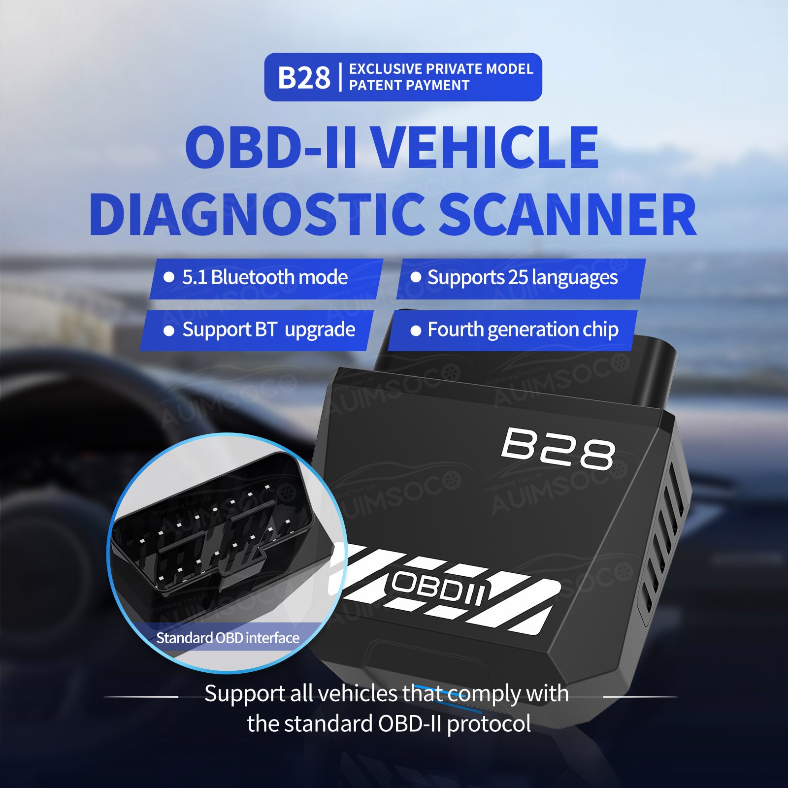 For Mercedes-Benz Bluetooth OBD2 Scanner Diagnostic Tool Fault Code Reader Tool