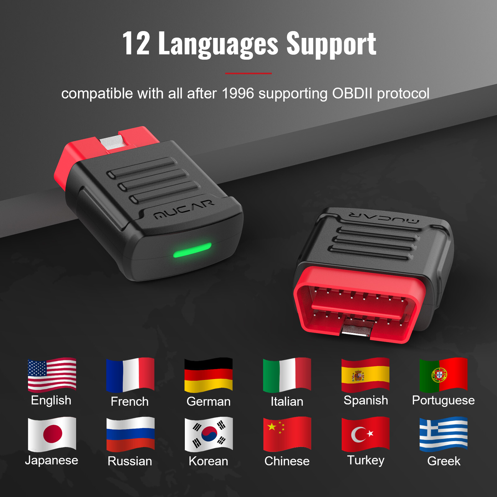 MUCAR BT200 All System Diagnostic OBD2 Code Reader Check Engine Oil & SAS Resets