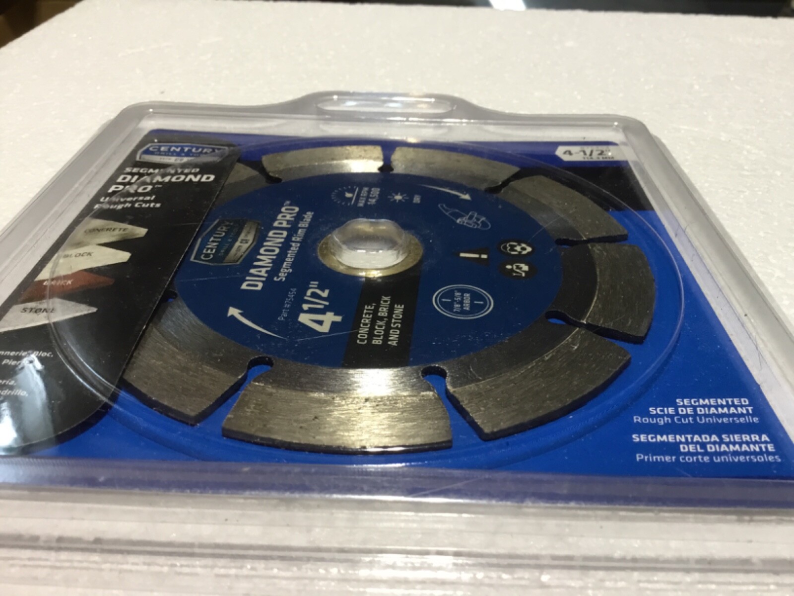 CENTURY #75454 4 1/2" SEGMENTED DIAMOND PRO STONE CUTTING CIRCULAR SAW BLADE NEW