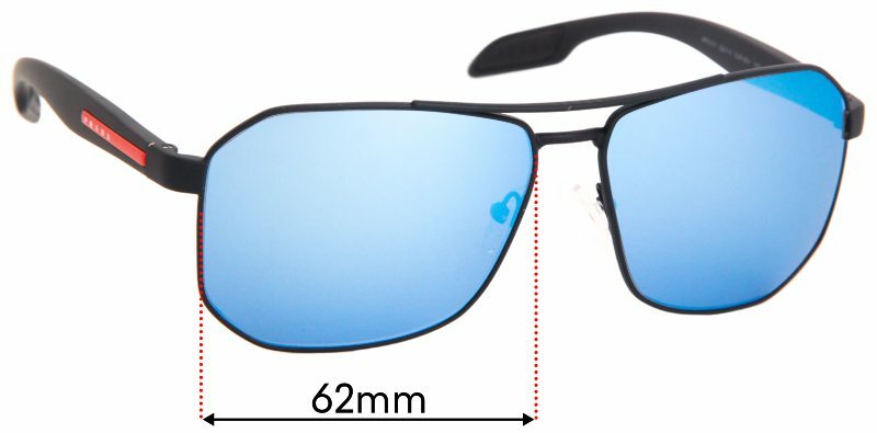 SFx Replacement Sunglass Lenses fits Prada SPS51V - 62mm Wide