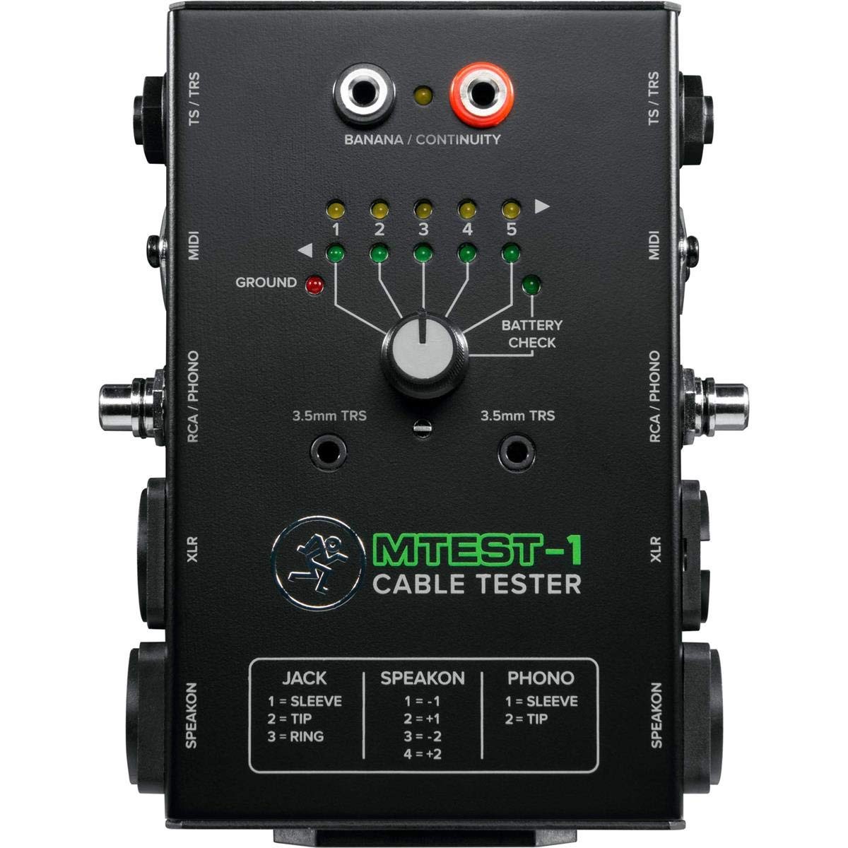 Mackie Cable Tester, 5-Way Switch 4.8 x 6.5 x 2.7 inches, Black