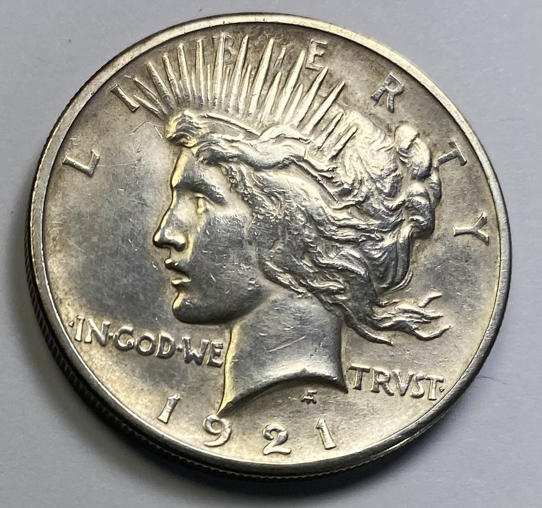 1921 High Relief Peace Silver Dollar. Almost Uncirculated+ details, INV#3331