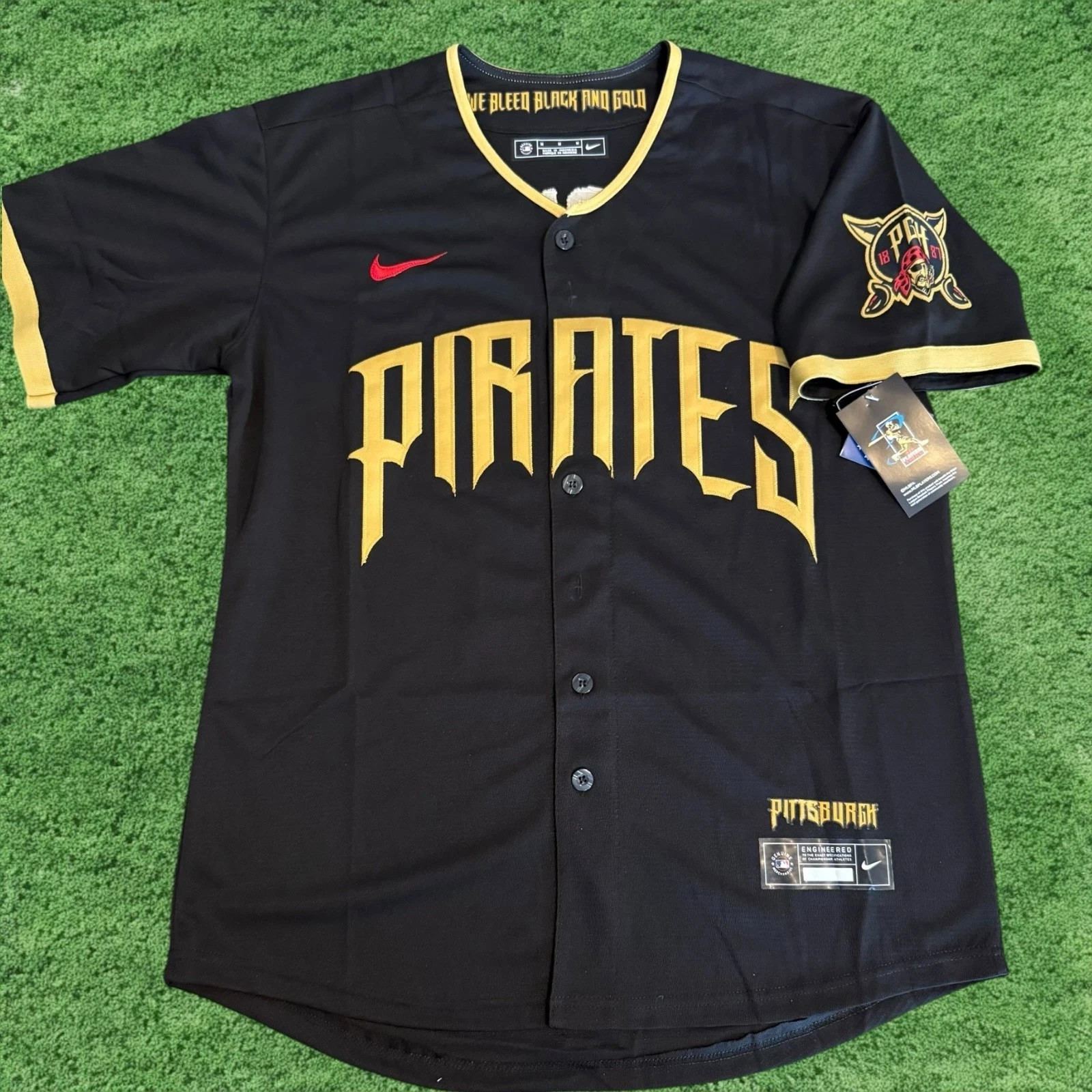 Nike Pittsburgh Pirates City Connect Black & Gold MLB Baseball Jersey NWT