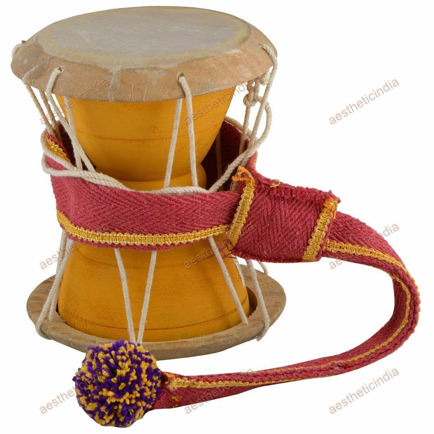 Jack Fruit Wood South Indian Style Drum Folk Musical Instruments Udukkai