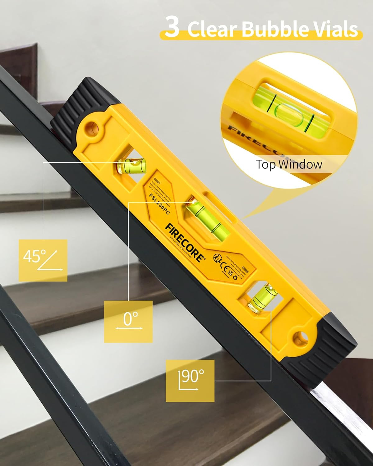 Torpedo Level Magnetic, 9 Inch Shockproof Small Leveler Tool with 3 Bubble