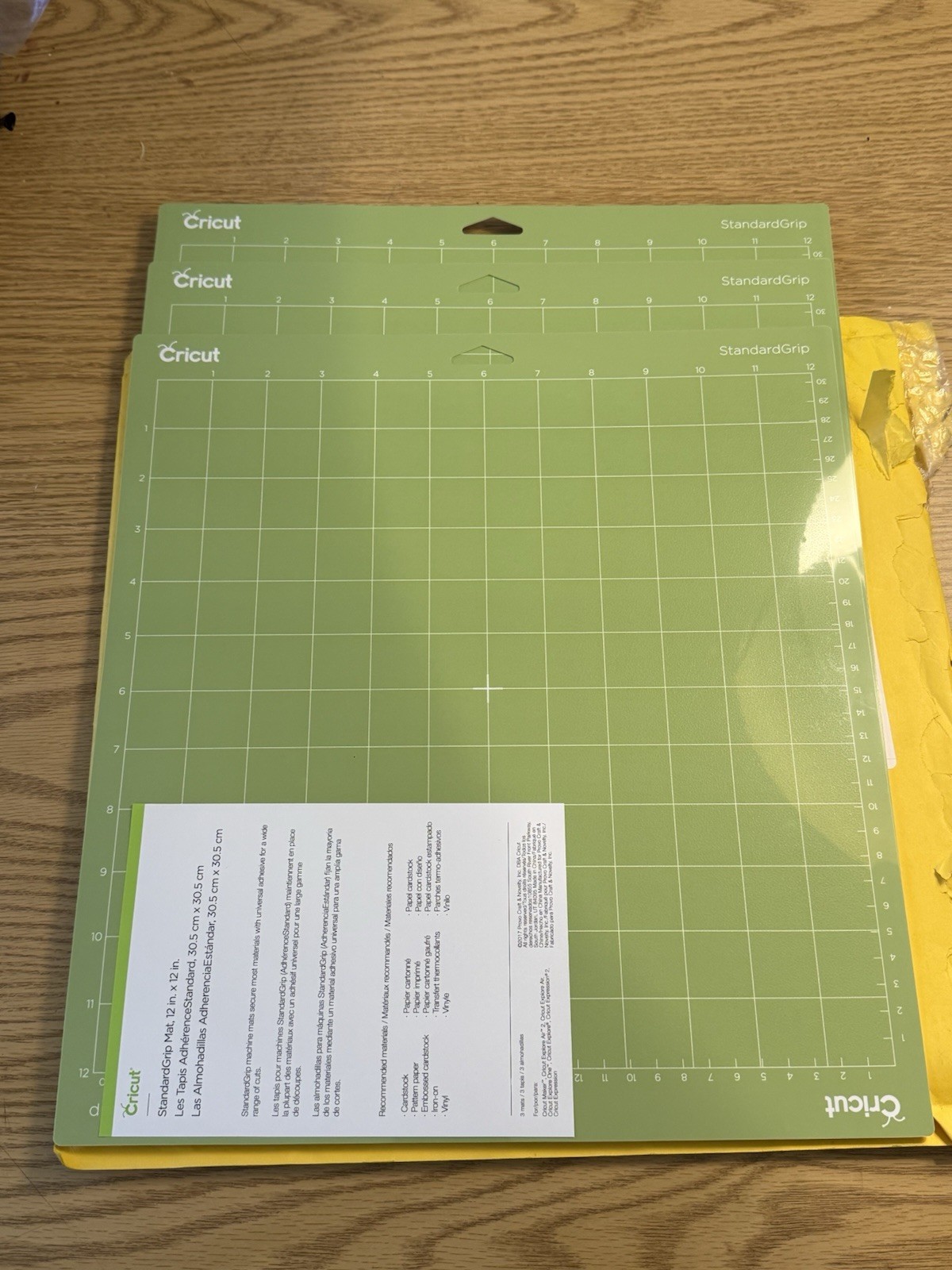 Cricut Tools Accessories Cutting Mat 12"x12" Standard Grip Adhesive Set Of 3