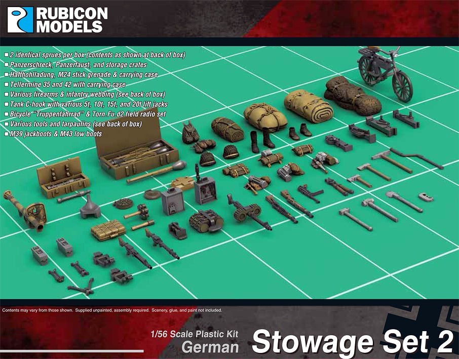 Rubicon Models 280118 - German Stowage Set 2 - 28mm WWII Accessories