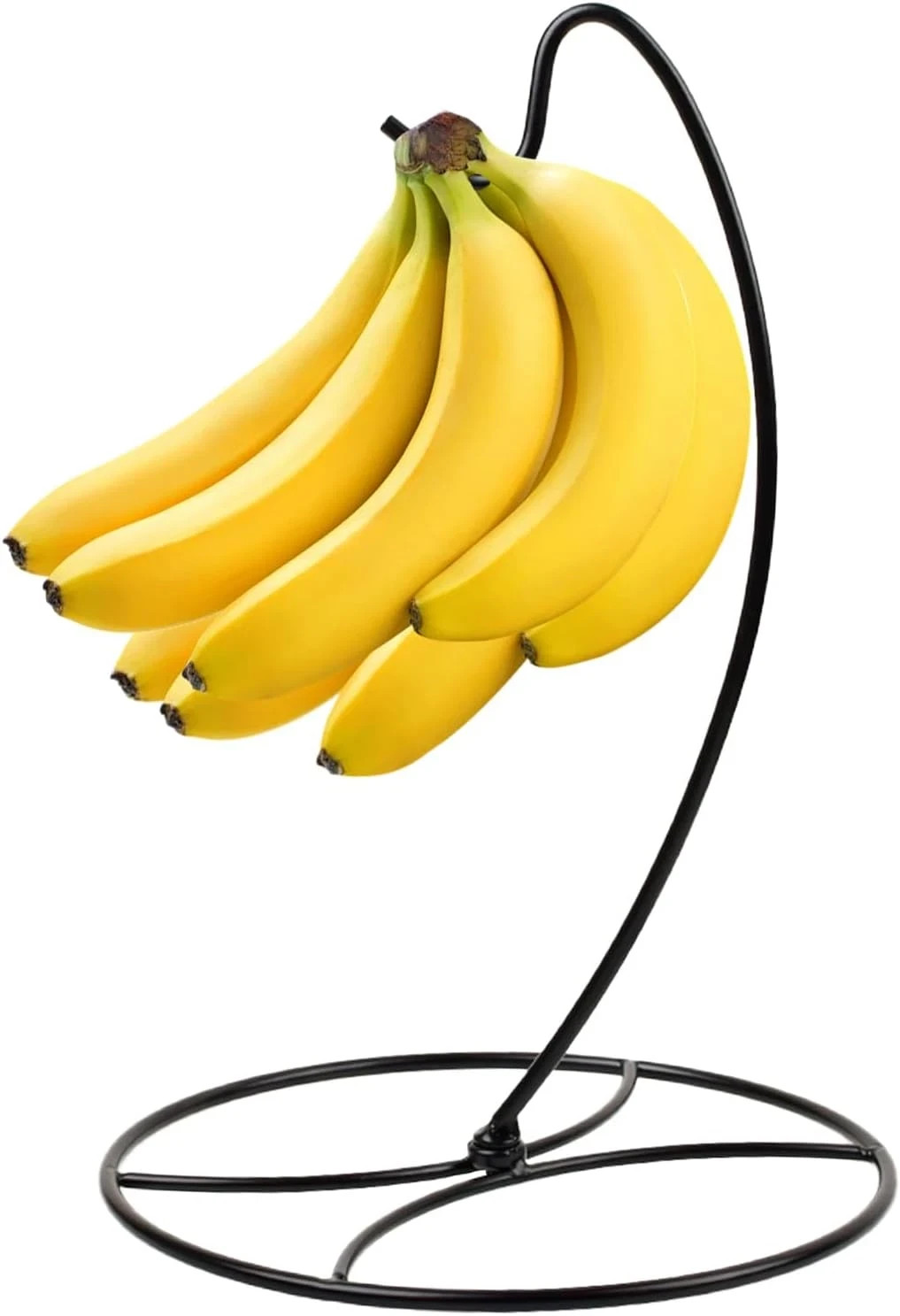 Banana Holder Stand Black Metal Hanger Tree with Hook Detachable Fruit Storage