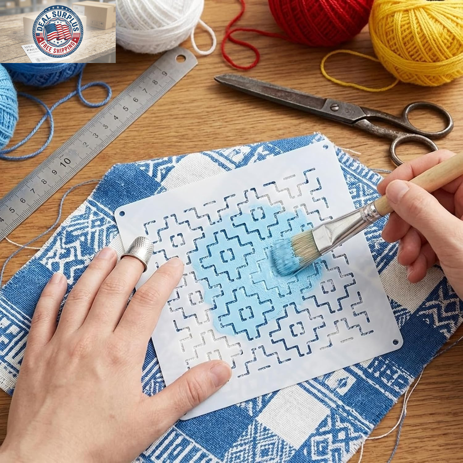 8 PCS 4.7 X 4.7 Inch Plastic Sashiko Stencil, Plastic Sashiko Template Pattern G