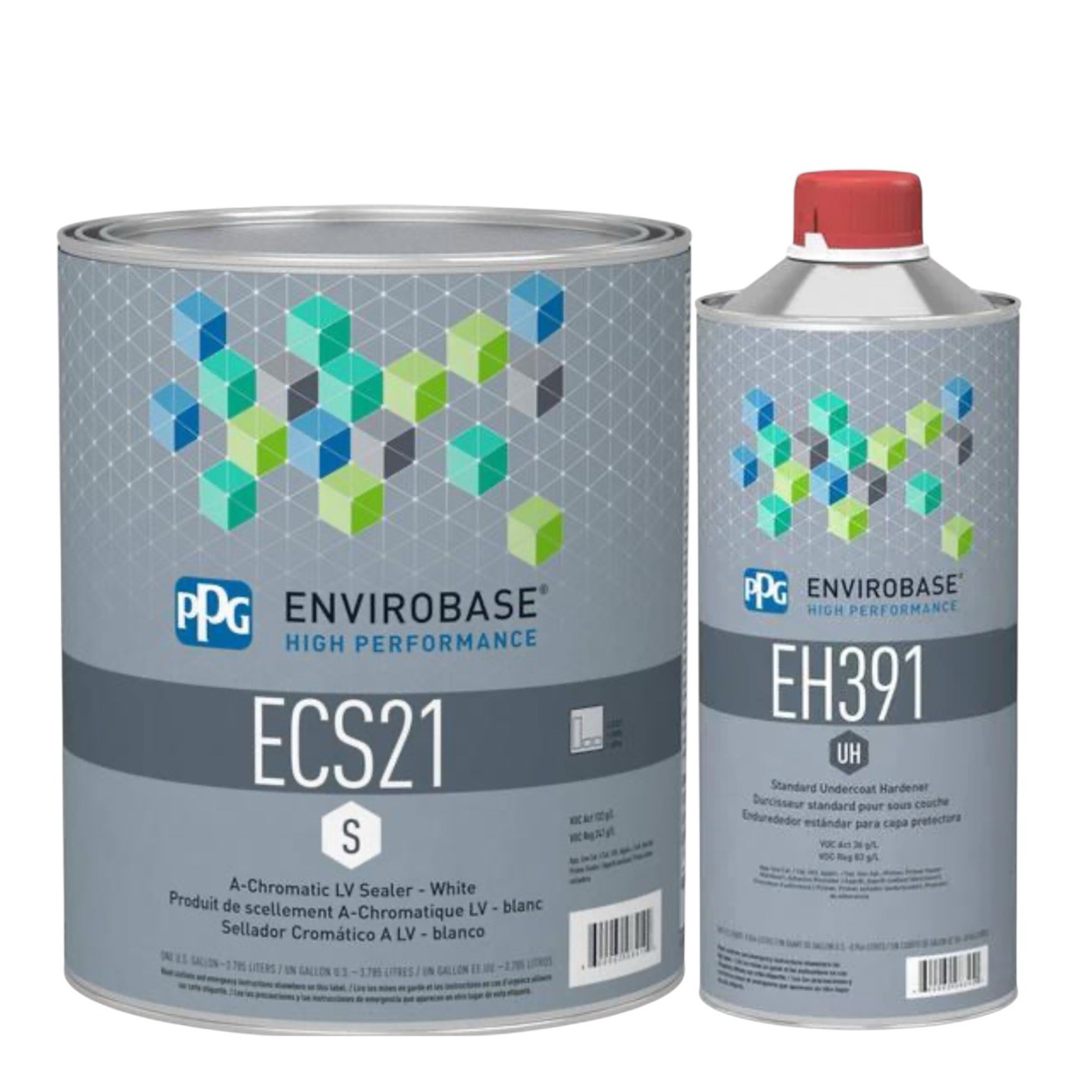ECS21 PPG Refinish Envirobase  1 Gallon White Sealer & EH391 Hardener Quart