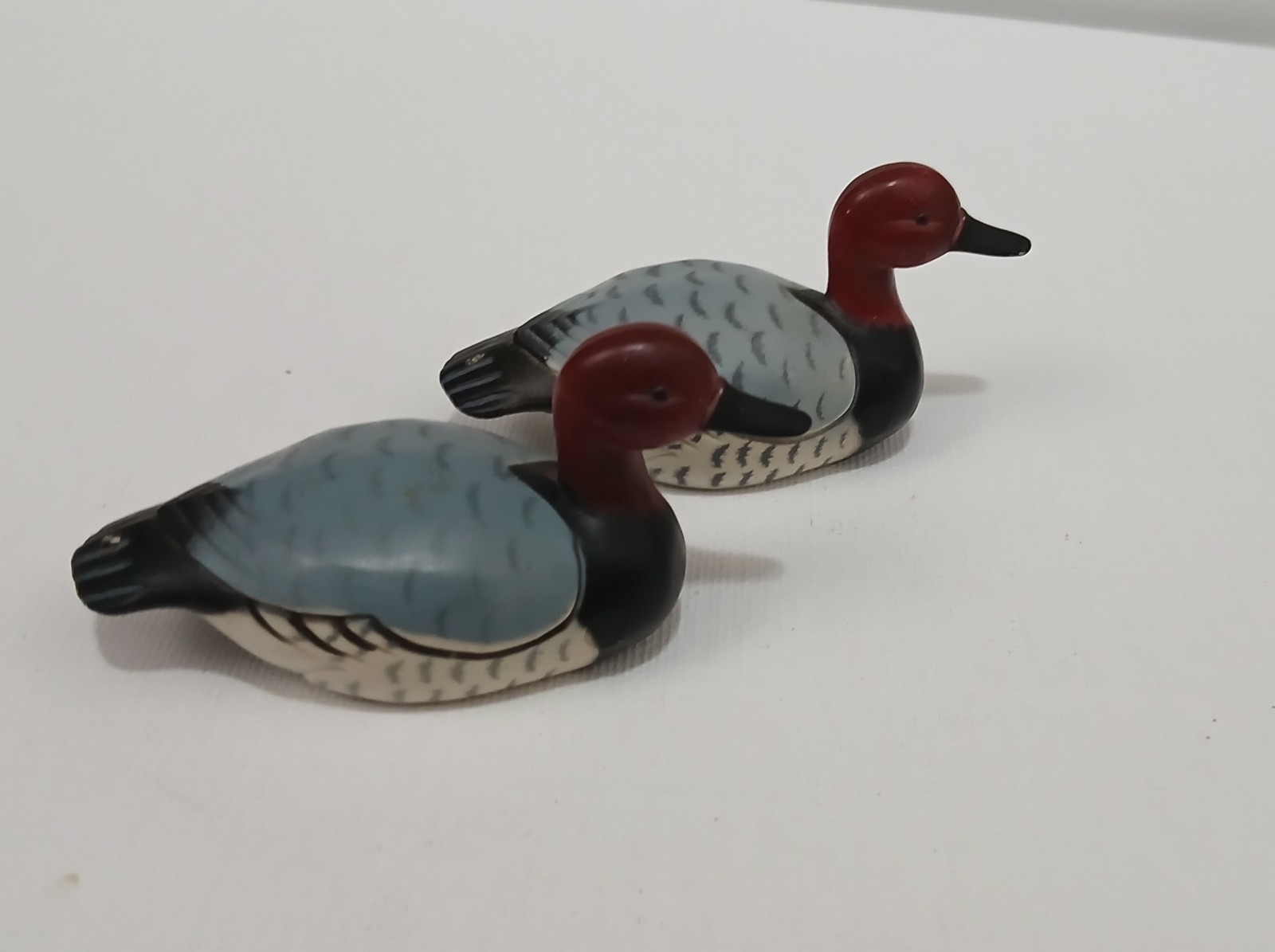Vintage Resin Mallard Duck Figurine Pencil Sharpeners Set of 2 Hidden Sharpener
