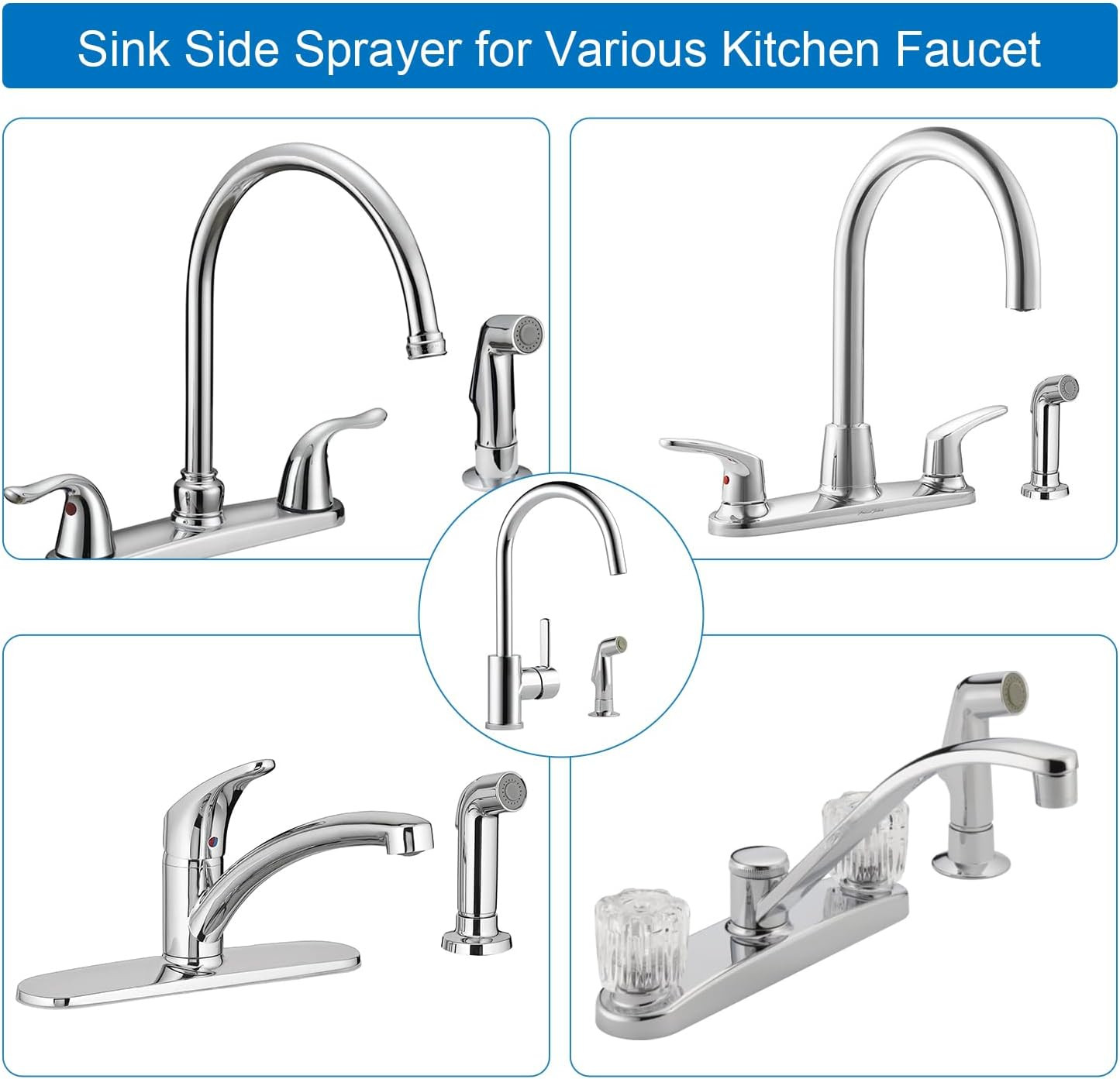 Kitchen Sink Sprayer Replacement Head, Side Spray Attachment for Faucet, Pull Ou